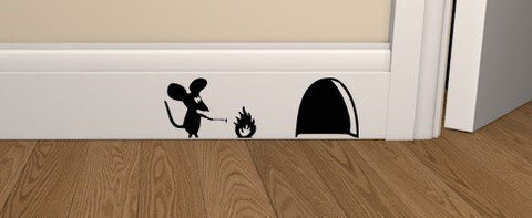 Mouse Campfire BBQ Skirting Board Vinyl Decal Sticker