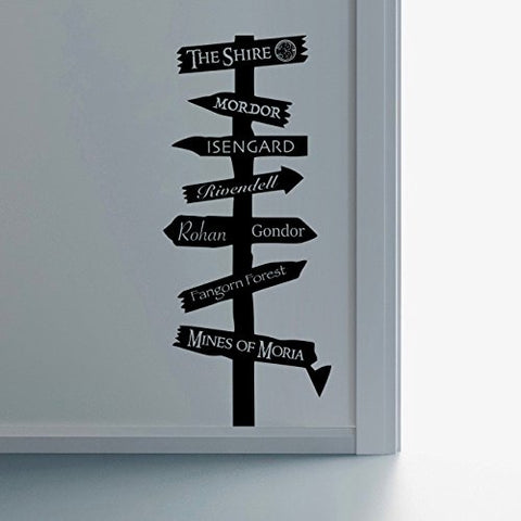 Lord of the Rings Inspired Road Sign Wall Art Vinyl Decal Sticker