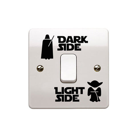 Epic Modz Light Side Dark Side Light Switch Vinyl Decal Sticker, Black