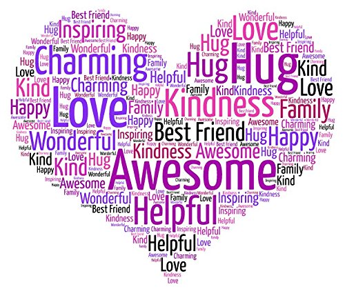 Personalised Love Heart A4 Print Word Art Gift Mothers Day, Teacher, etc