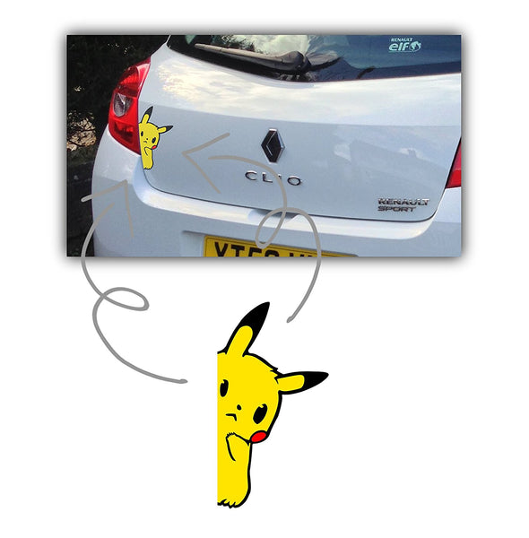 Pokemon Peeking Pikachu Vinyl Decal Sticker Skin Car Bumper Light Switch