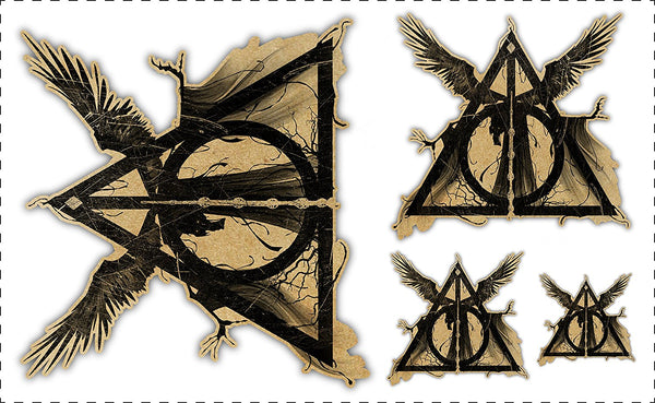 Epic Modz Inspired "The Deathly Hallows" Original Unique Artwork Vinyl Decal Die Cut Sticker Pack