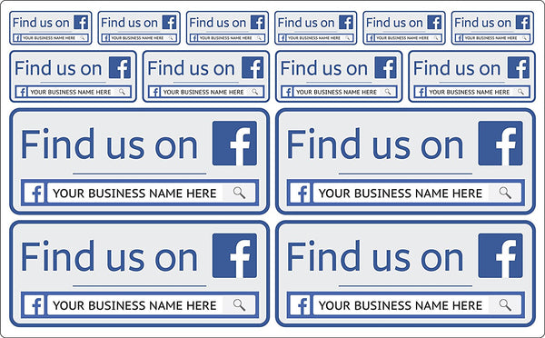 14x Personalised Facebook Business Page Advertising Vinyl Stickers