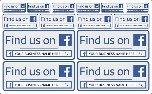 14x Personalised Facebook Business Page Advertising Vinyl Stickers