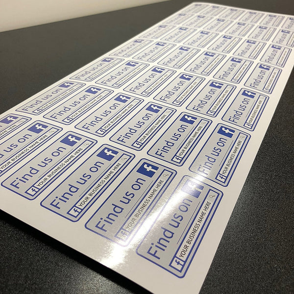 42x Personalised Facebook Business Page Advertising Vinyl Stickers