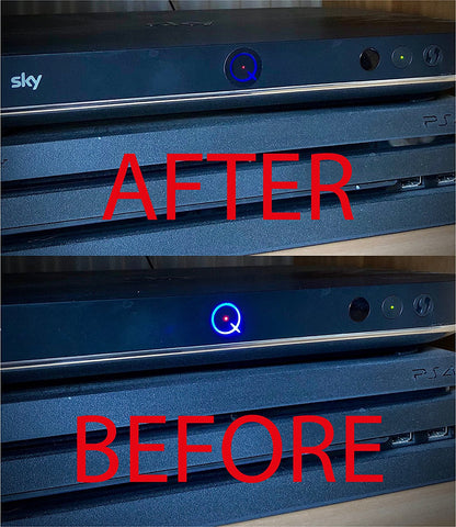 2x Sky Q TV Box Light Dimmer Vinyl Decal Stickers - Cover Up & Dim Down That Bright Light